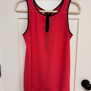 Staging Y Pink Sleeveless Top with Back Zipper & Black Trim S